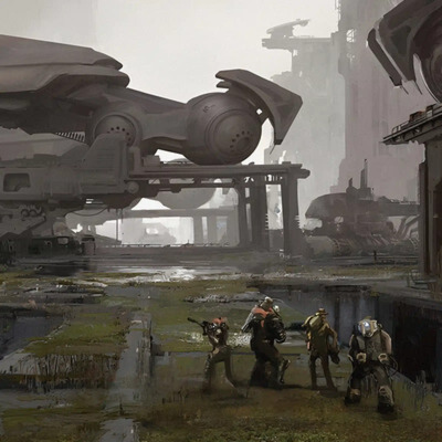 Футуристические локации на концепт-артах отменённой Evolve II